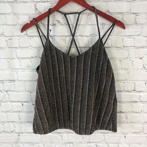 Express cropped shimmer tank top M